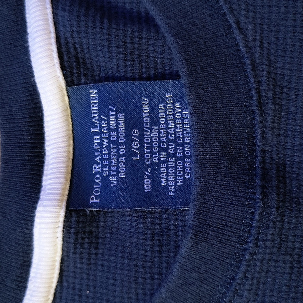 Polo Ralph Lauren Dark Blue Waffle Knit Top - Picture 4 of 5